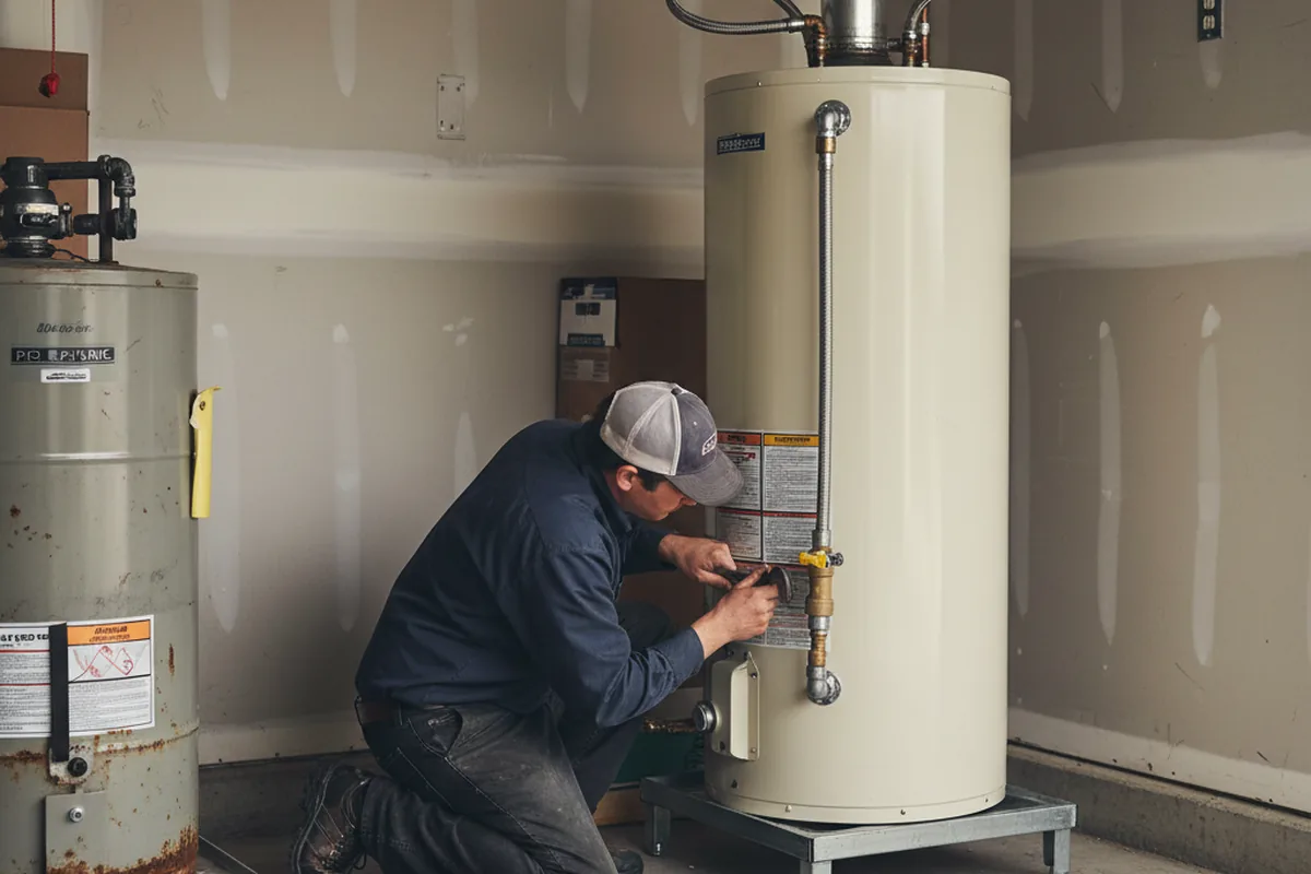 Water heater and shutoff valve replacement in Harrisville